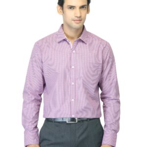 John Miller Men Check Purple Shirt