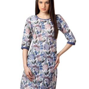 W Women Printed Blue Kurta