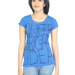 Flying Machine Women Printed Blue T-shirt