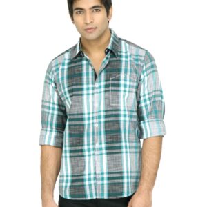 United Colors of Benetton Men Check Green Shirt
