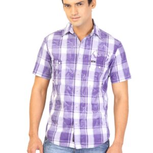 Lee Men Purple Check Shirt