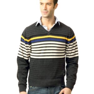 U.S. Polo Assn. Men Stripes Black Sweater
