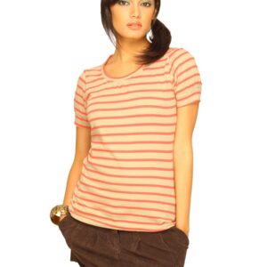 Wrangler Women's Nautical Stripe Beige Red T-shirt
