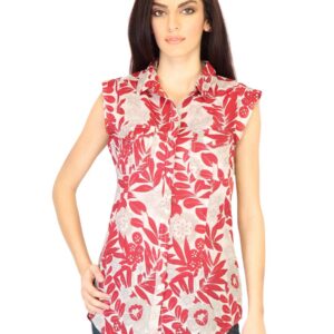 United Colors of Benetton Women Printed Red Shirts