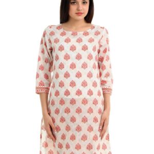 Fabindia Women White Printed Kurta