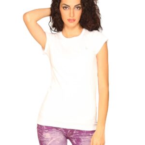 UCB Women's Basic Round Neck White T-shirt