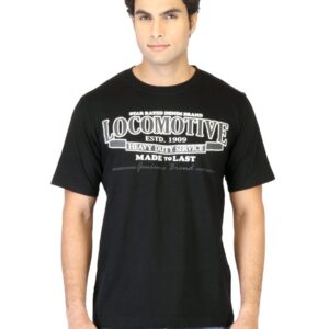 Locomotive Men Black Printed Tshirt