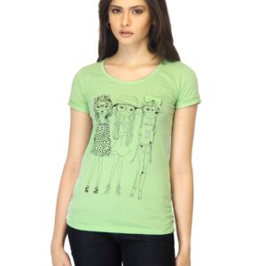 Jealous 21 Women Printed Green T-shirt