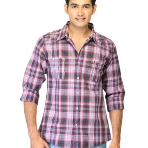 United Colors of Benetton Men Check Pink Shirts