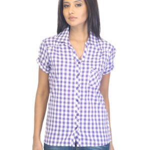 Jealous 21 Women Check Purple Shirt