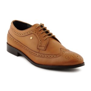 Enroute Men Leather Tan Formal Shoes