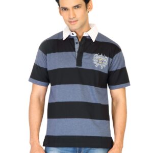 Classic Polo Men Stripes Black Tshirts