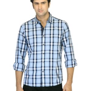 Indigo Nation Men Check Blue Shirt