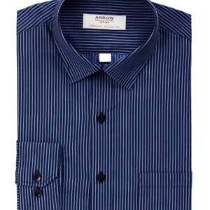 Arrow Men Stripes Navy Blue Slim Fit Shirt