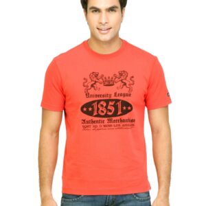 Arrow Sport Men Printed peach Tshirts