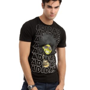 ADIDAS Men Black Printed T-shirt