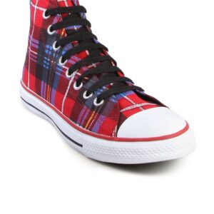 Converse Unisex Chuck Taylor Checks HI Red Canvas Shoe