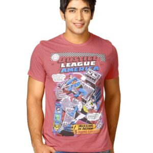 DC Comics Men Justice Lea Red Melange T-shirt