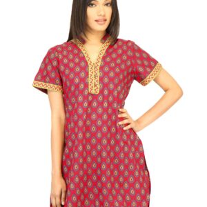 BIBA Women Printed Red Kurta