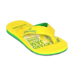 Spalding Men's Yellow And Green With Graphic Flip Flop