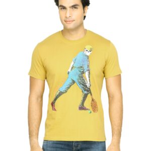 United Colors of Benetton Men Printed Yellow TShirt
