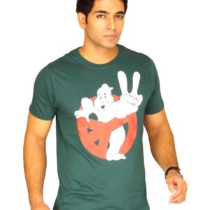 Probase Men's Crack Print Ghost Buster Green T-shirt