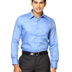 Mark Taylor Men Solid Blue Shirts