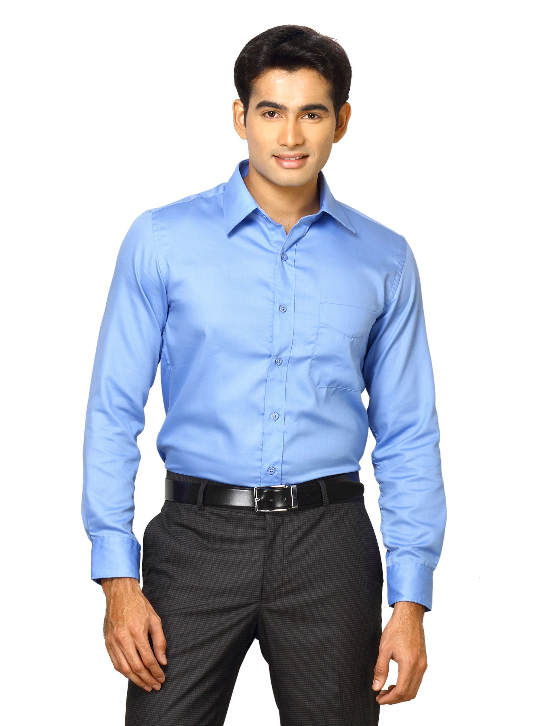 Mark Taylor Men Solid Blue Shirts
