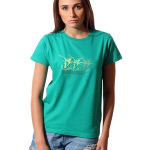 Wildcraft Women Printed Green T-shirt