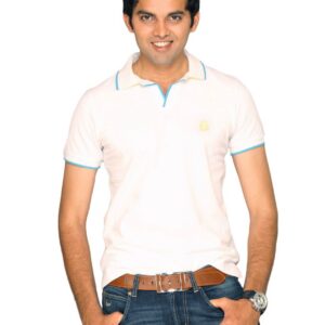 UCB Men's Johny Collar With Two Tone White T-shirt