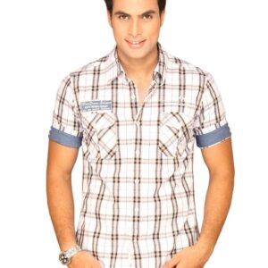 Locomotive Men Green Black Checked Shirt