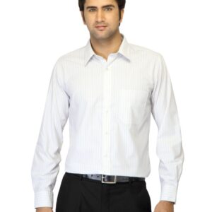 Mark Taylor Men Striped White Shirt