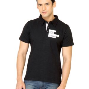 Spykar Men Solid Black T-Shirt