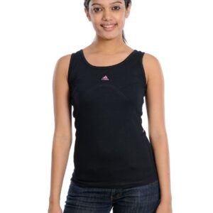ADIDAS Womens Black Tank Fitted T-shirt