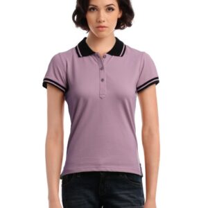 Femella Women Lavender Polo T-Shirt