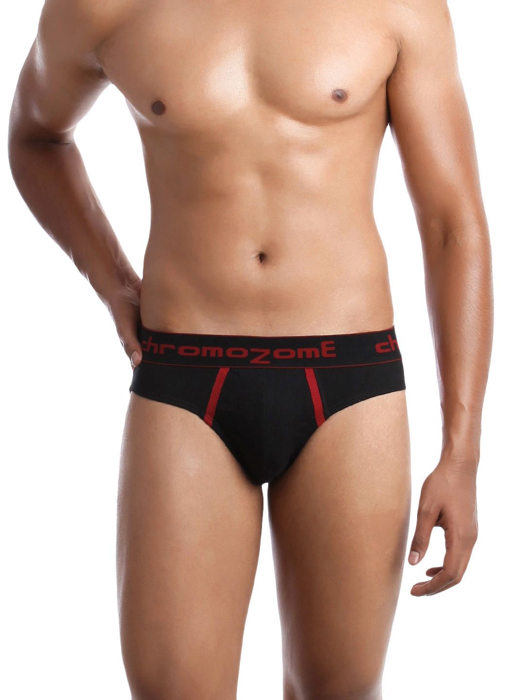 Chromozome Men Black & Red Briefs
