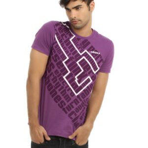 ADIDAS Men Graphic Purple T-shirt