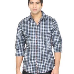 United Colors of Benetton Men Blue Check Shirt