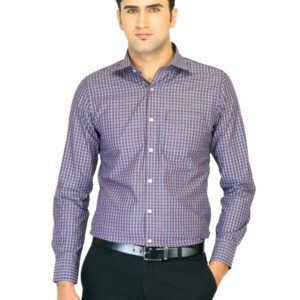 Belmonte Men Check Purple Shirts