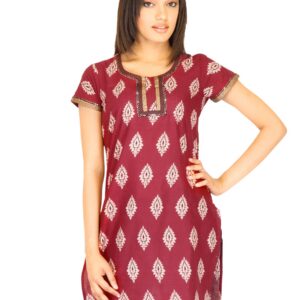 Vishudh Women Pigment Print Maroon Kurtas
