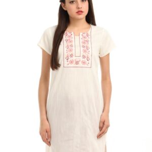 Folklore Women Cream Kurta