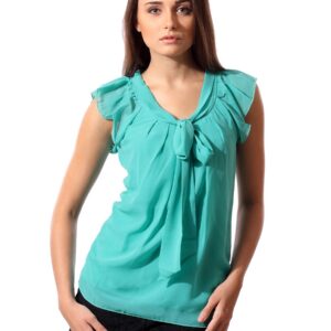 ONLY Women Turquoise Chiffon Top