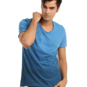 ADIDAS Men Blue Printed T-shirt