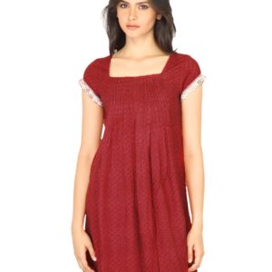 W Women Small Flower Pattern Red Kurti