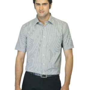 John Miller Men Gingham Black Shirt