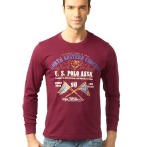 U.S. Polo Assn. Men Printed Tibetian Red Tshirt