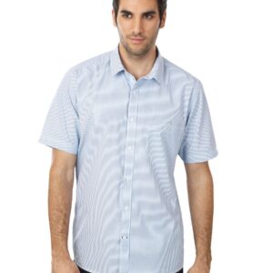 Scullers Men Blue Striped Shirt