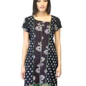 Mother Earth Women Printed Black Kurta