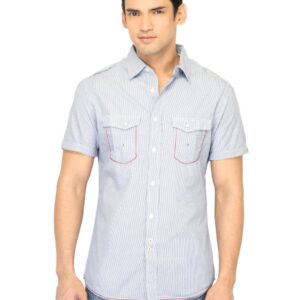United Colors of Benetton Men Stripes White Shirt