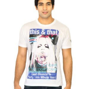 Flying Machine Men Printed White Tshirts